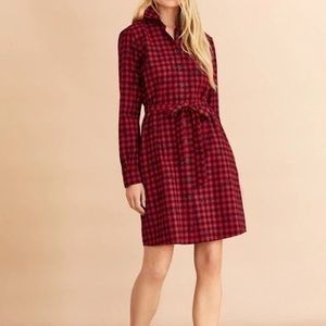Brooks Brothers gingham plaid shirt dress long sleeve